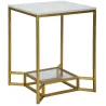 Bout de canapé en métal plateau imitation marbre Double 47 x 47 x 60 cm