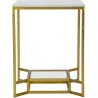 Bout de canapé en métal plateau imitation marbre Double 47 x 47 x 60 cm