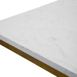 Bout de canapé en métal plateau imitation marbre Double 47 x 47 x 60 cm
