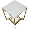 Bout de canapé en métal plateau imitation marbre Double 47 x 47 x 60 cm