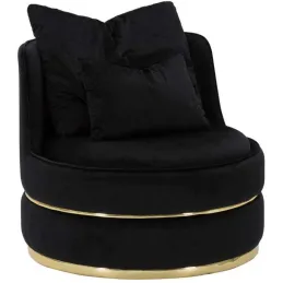 Fauteuil rond en tissu Paris 84 x 72 cm