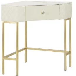 Console d'angle effet matelassé Sharon 84.5 x 60 x 77 cm