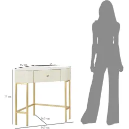 Console d'angle effet matelassé Sharon 84.5 x 60 x 77 cm
