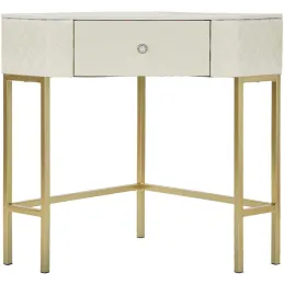 Console d'angle effet matelassé Sharon 84.5 x 60 x 77 cm