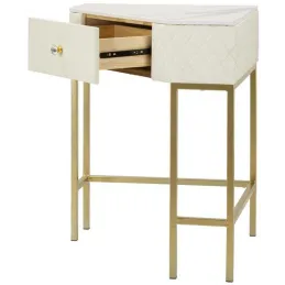 Console d'angle effet matelassé Sharon 84.5 x 60 x 77 cm