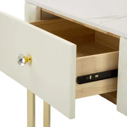 Console d'angle effet matelassé Sharon 84.5 x 60 x 77 cm