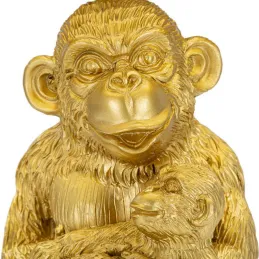 Lampe à poser en métal doré Monkey mum 30 x 49 cm