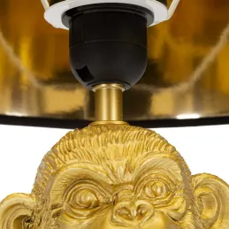 Lampe à poser en métal doré Monkey mum 30 x 49 cm