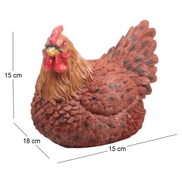 Poule marron couvant en résine
