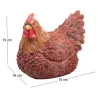 Poule marron couvant en résine