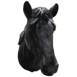Tête de cheval noir en résine