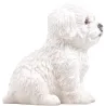 Chiot en résine Bichon frisé 13x10x15 cm