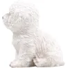 Chiot en résine Bichon frisé 13x10x15 cm