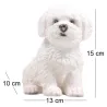 Chiot en résine Bichon frisé 13x10x15 cm