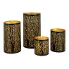 Photophores cylindriques noir et or (Lot de 4)