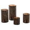 Photophores cylindriques noir et or (Lot de 4)