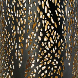 Photophores cylindriques noir et or (Lot de 4)