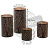Photophores cylindriques noir et or (Lot de 4)