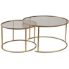 Ensemble de 2 tables gigognes rondes en métal et verre Auruma