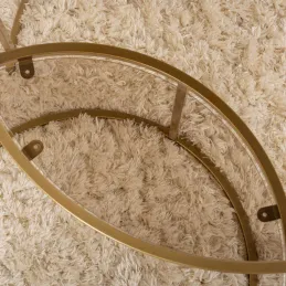 Ensemble de 2 tables gigognes rondes en métal et verre Auruma