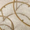 Ensemble de 3 tables gigognes rondes en métal et verre Aurum