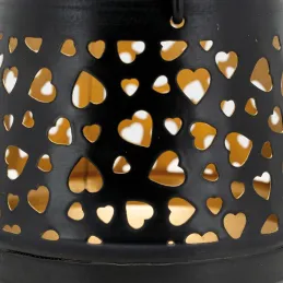 Photophore coeurs noir et or