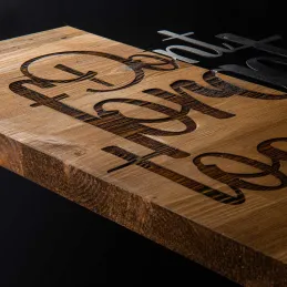 Décoration murale en bois et métal Citation