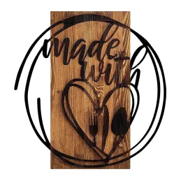 Décoration murale en bois et métal Citation