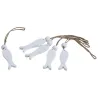 Poissons à suspendre en bois blanchi (Lot de 5)