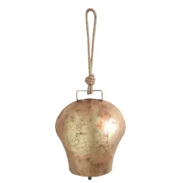 Cloche en métal doré vieilli