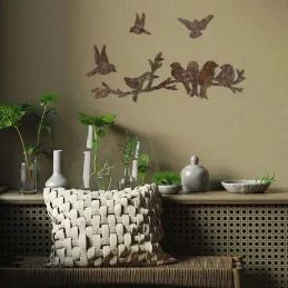 Décoration murale en métal Oiseaux