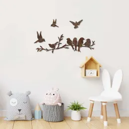 Décoration murale en métal Oiseaux