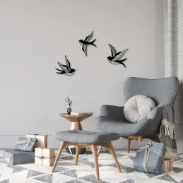 Décoration murale en métal Oiseaux