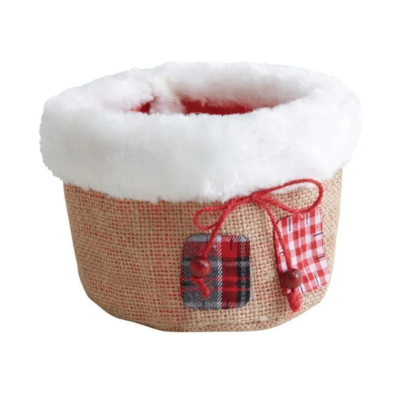 Corbeille de Noël ronde en jute