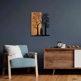 Décoration murale en métal et bois Arbre
