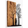 Décoration murale en métal et bois Arbre