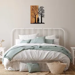Décoration murale en métal et bois Arbre