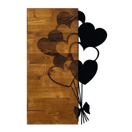 Decoration murale en métal et bois Amour