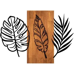 Décoration murale en bois et métal Florale