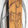 Décoration murale en bois et métal Florale