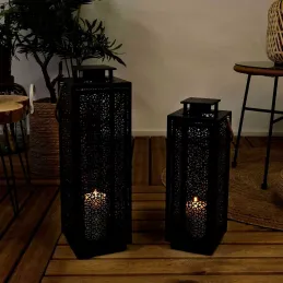 Lanterne en métal ajouré (Lot de 2)