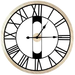 Horloge silencieuse en bois et métal 70 cm Jack