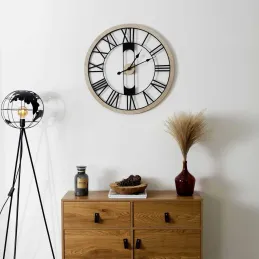 Horloge silencieuse en bois et métal 70 cm Jack
