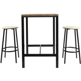 Ensemble table mange debout avec 2 tabourets Loka