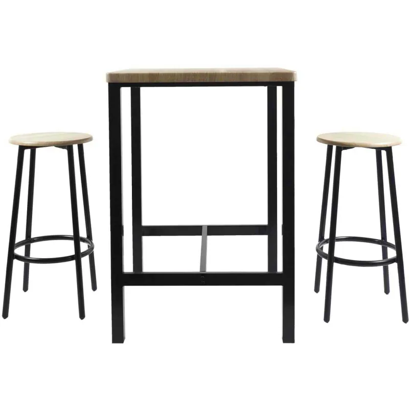Ensemble table mange debout avec 2 tabourets Loka
