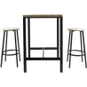 Ensemble table mange debout avec 2 tabourets Loka