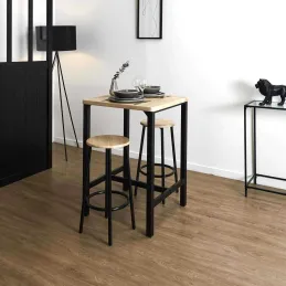 Ensemble table mange debout avec 2 tabourets Loka