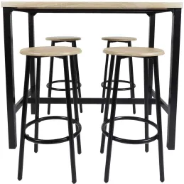 Ensemble table mange debout avec 4 tabourets Loka