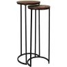 Sellette gigogne effet acacia et métal (Lot de 2)