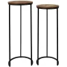 Sellette gigogne effet acacia et métal (Lot de 2)